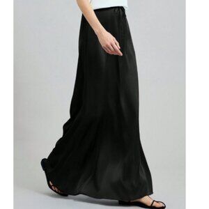 NEW Black Satin Maxi Skirt